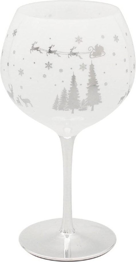 Xmas Woodland Silver Gin Glass (LP52200)