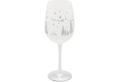 Xmas Woodland Silver Wine Glass (LP52202)