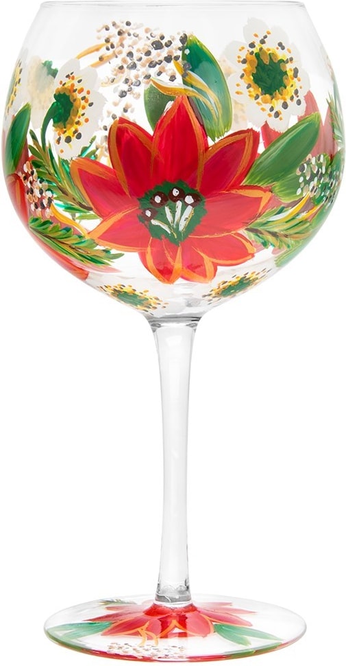 Xmas Hand Painted Gin Glass (LP52420)