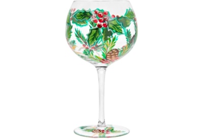 Xmas Hand Painted Gin Glass (LP52422)