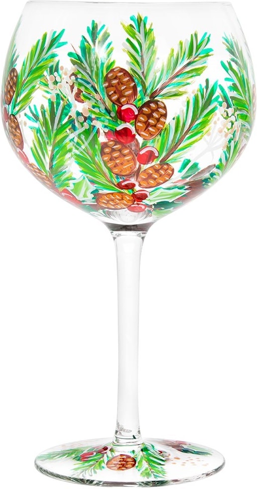 Xmas Hand Painted Gin Glass (LP52423)