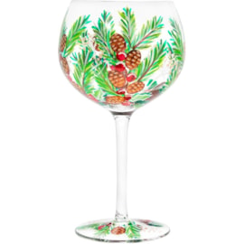 Xmas Hand Painted Gin Glass (LP52423)