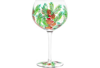 Xmas Hand Painted Gin Glass (LP52423)