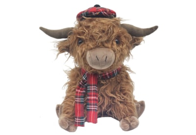 Highland Cow Doorstop Tartan