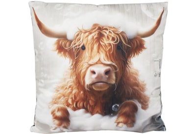 Highland Cow In Bath Cushion