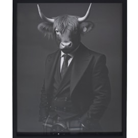 Wall Art Highland Cow In Suit