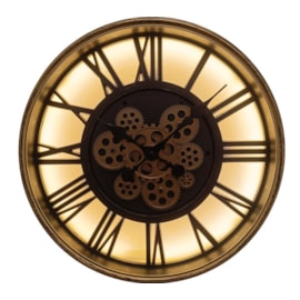 Cog Clock Light Up Gold 51Cm Cog Clock Light Up Gold 51Cm