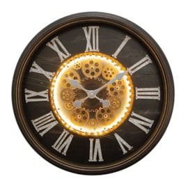 Cog Clock Light Up Bronze 58Cm Cog Clock Light Up Bronze 58Cm