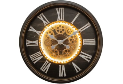 Cog Clock Light Up Bronze 58Cm Cog Clock Light Up Bronze 58Cm