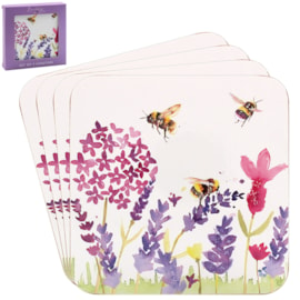 Lavender & Bees Coasters Set Of 4 (LP95633)