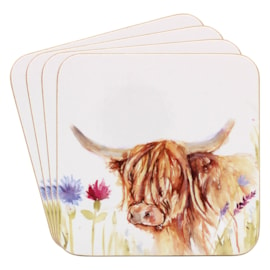 Lesser & Pavey Highland Cow Coasters Set Of 4 (LP95837)