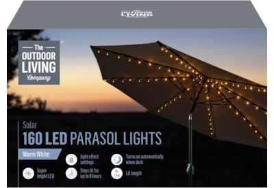 160 Led Solar Parasol Lights 3m (LS220139)