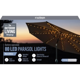 80 Led Parasol Lights 3m (LT181000)