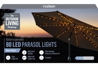 80 Led Parasol Lights 3m (LT181000)