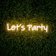 Led Lv Neon Wall Sign - Lets Party 40cm Led Lv Neon Wall Sign - Lets Party 40cm