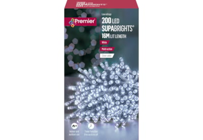 Premier Supabrights Led Multi Action Clear Cable White 200s