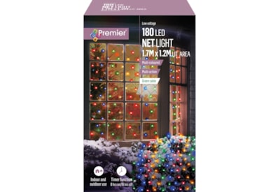 Premier Decorations 180 Led M/a Led Net Lights 1.75x1.2m Multi Premier Decorations 180 Led M/a Led Net Lights 1.75x1.2m Multi