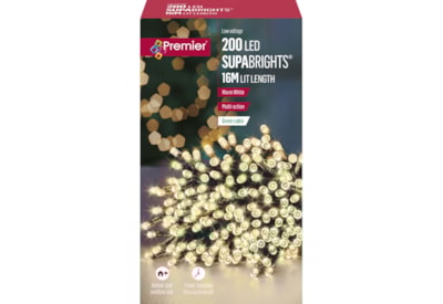 Premier 200 Multi Action Supabrights W'timer Warm White 20m Premier 200 Multi Action Supabrights W'timer Warm White 20m
