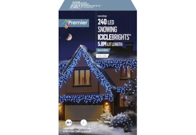 Premier 240 Led Snowing Icicles W/timer Blue-white (LV162182BW)
