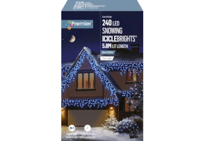 Premier 240 Led Snowing Iciclebrights W/timer Blue-white Premier 240 Led Snowing Iciclebrights W/timer Blue-white