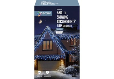 Premier 480 Led Snowing Icicles W/timer Blue/white (LV162184BW)