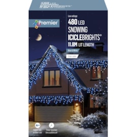 Premier 480 Led Snowing Iciclebrights W/timer Blue & White Premier 480 Led Snowing Iciclebrights W/timer Blue & White