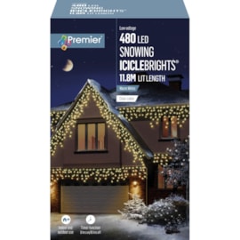 Premier 480 Led Snowing Icicles W/timer Warm White (LV162184WW)