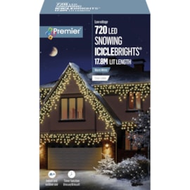 Premier 720 Led Snowing Icicles W/timer Warm White (LV162185WW)