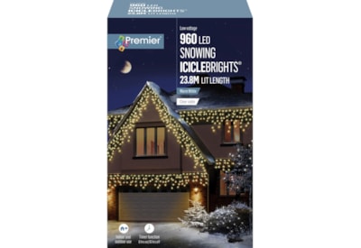 Premier 960 Led Snowing Icicles W/timer  Warm White (LV162186WW)