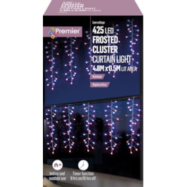 Premier Frosted Cluster Curtain With Effects Rainbow Led (LV213000RBW)