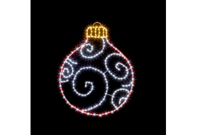 Premier Twinkling Led Flexibright Bauble Red-wwht Mix 59cm Premier Twinkling Led Flexibright Bauble Red-wwht Mix 59cm