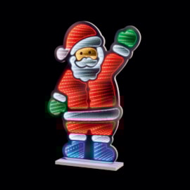 Premier Standing Waving Santa Infinity Mirror 60cm Premier Standing Waving Santa Infinity Mirror 60cm