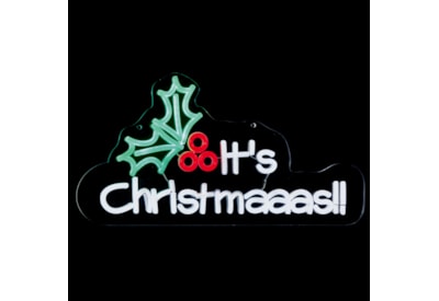Premier It's Christmaaas Hanging Lit Neon Sign 45cm Premier It's Christmaaas Hanging Lit Neon Sign 45cm