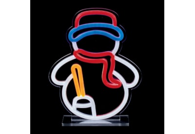 Premier Snowman Table Top Lit Neon Sign 25cm Premier Snowman Table Top Lit Neon Sign 25cm