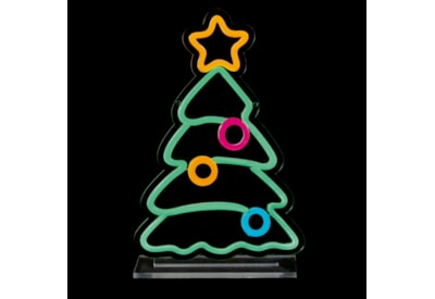Premier Christmas Tree Table Top Lit Neon Sign 25cm