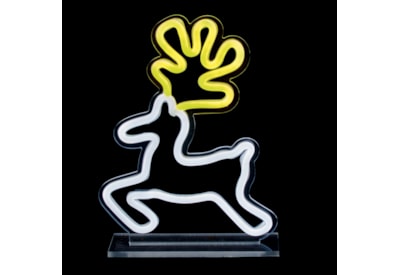 Premier Reindeer Table Top Lit Neon Sign 25cm Premier Reindeer Table Top Lit Neon Sign 25cm