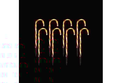 Premier Set Of 8 Red Candy Canes With Timer Premier Set Of 8 Red Candy Canes With Timer