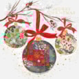 Christmas Card - Pretty Baubles Christmas Card - Pretty Baubles