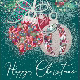 Christmas Card - Festive Baubles Christmas Card - Festive Baubles