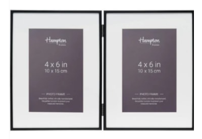 Hampton Frames Madrid Matt Black Steel With White Bevel Cut Mount 4x6 (M13864HD)