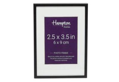 Hampton Frames Madrid Matt Black Steel With White Bevel Cut Mount 2.5x3. (M138B2