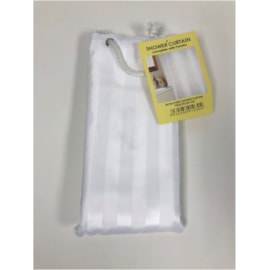 Manna Satin Stripe Shower Curtain White (001-030)