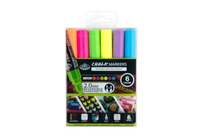 Royal Brush 6pc 2mm Neon Chalk Marker Set Royal Brush 6pc 2mm Neon Chalk Marker Set