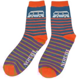 Mr Heron Camper Stripe Socks Blue