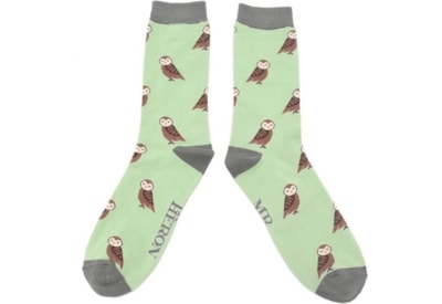 Mr Heron Cute Owls Socks Mint (MH230MINT)