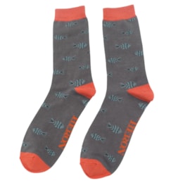 Mr Heron Little Fish Socks Grey