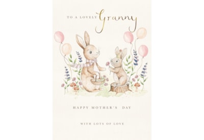 Ling Mothers Day Granny Watercolour Rabbits Picking Flowers Ling Mothers Day Granny Watercolour Rabbits Picking Flowers