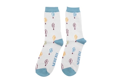 Mr Heron Hot Air Balloons Socks Silver Mr Heron Hot Air Balloons Socks Silver