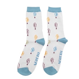Mr Heron Hot Air Balloons Socks Silver