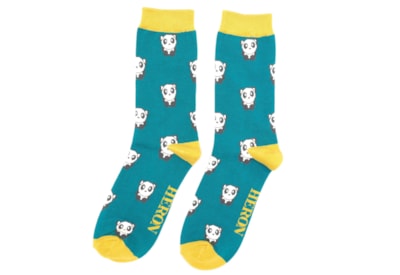 Mr Heron Pandas Socks Teal Mr Heron Pandas Socks Teal